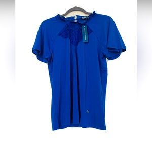 NWT Adrienne vittadini royal blue short sleeves top blouse sizes M L XL